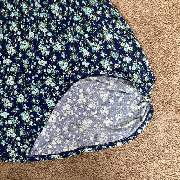 Timing blue and green floral print preppy lightweight dress - Picture 3 of 13